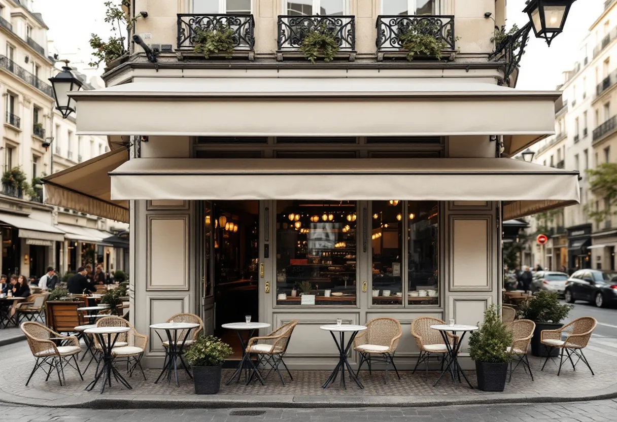 Brasserie parisienne d'angle avec terrasse, commerce en emplacement n°1 à fort droit au bail
