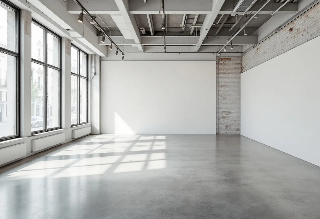 Local commercial vide à reprendre, intérieur dépouillé illustrant la perte du fonds de commerce après éviction
