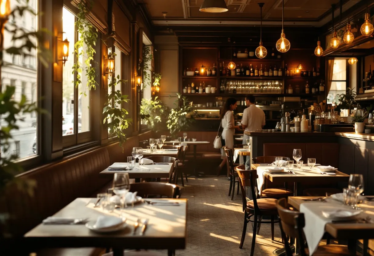 Restaurant en activité illustrant le maintien dans les lieux du locataire jusqu'au paiement de l'indemnité